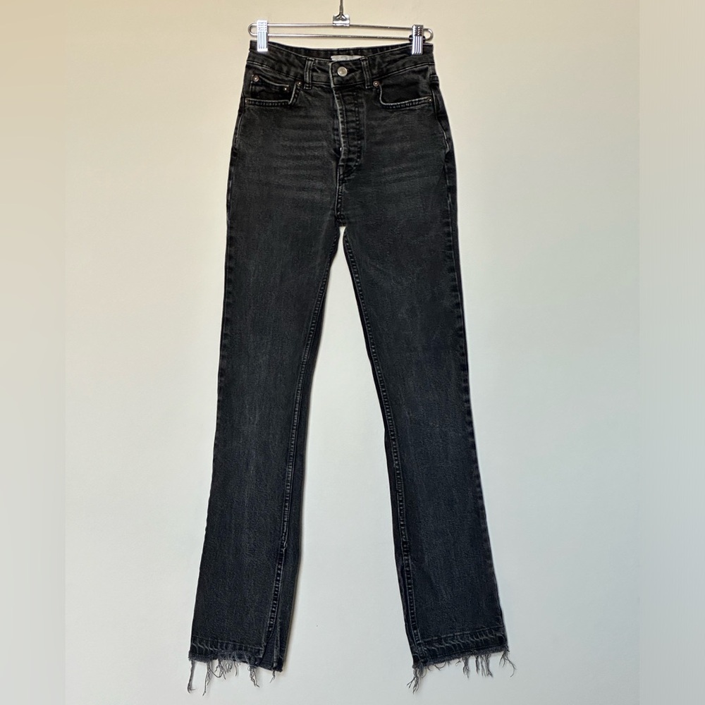 WE THE FREE (Free‎ People) black faded jeans with side slits